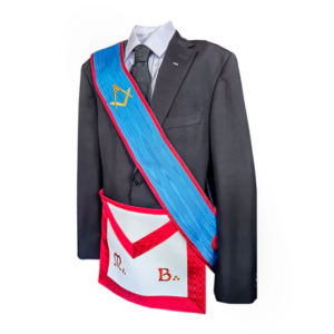 Pack Maître REAA — Tablier MB & Cordon Équerre-Compas (39×33 cm)