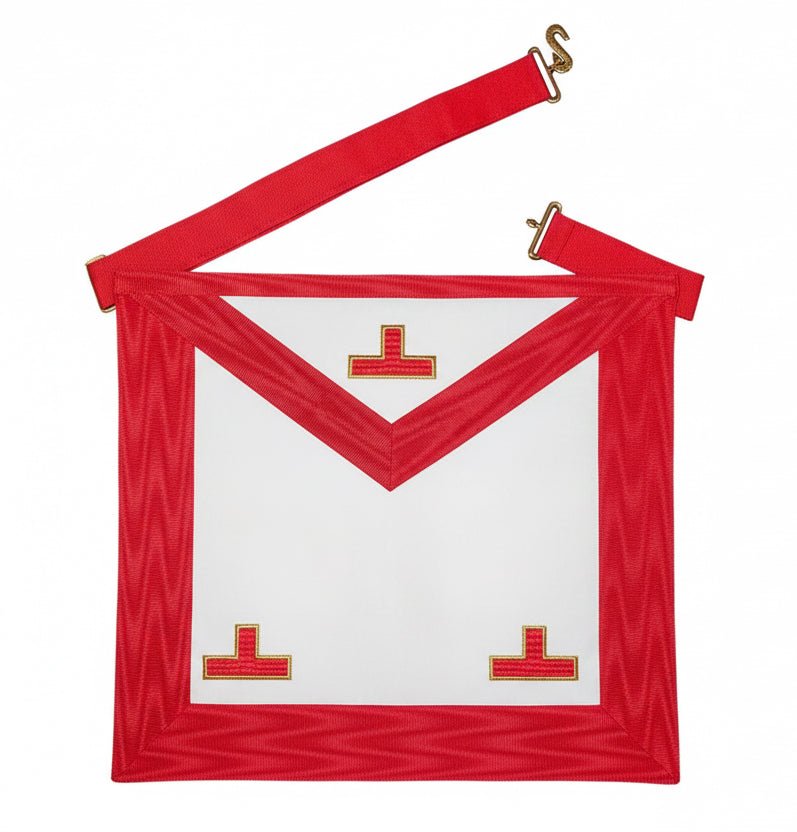 Tablier Vénérable Maître REAA — Taus et Pendeloques (39×33 cm)