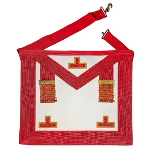 Tablier Vénérable Maître REAA — Taus et Pendeloques (39×33 cm)