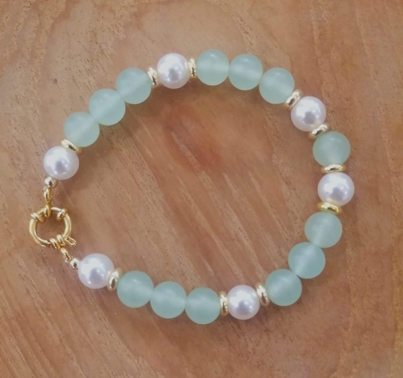 Bracelet pierre de Jade -perles d'eau douce