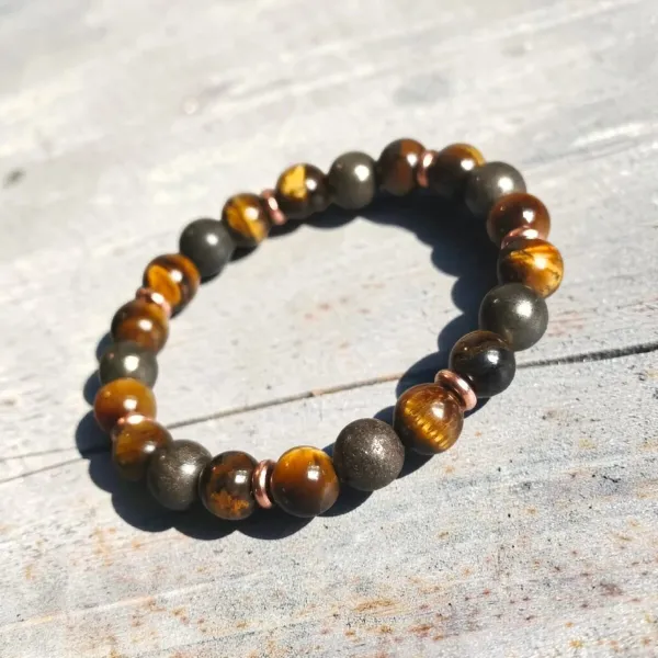 Bracelet PYRITE - OEIL de TIGRE
