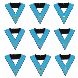 Pack 9 Sautoirs Officiers. Avec broderies. Soie Naturelle - Memphis-Misraïm