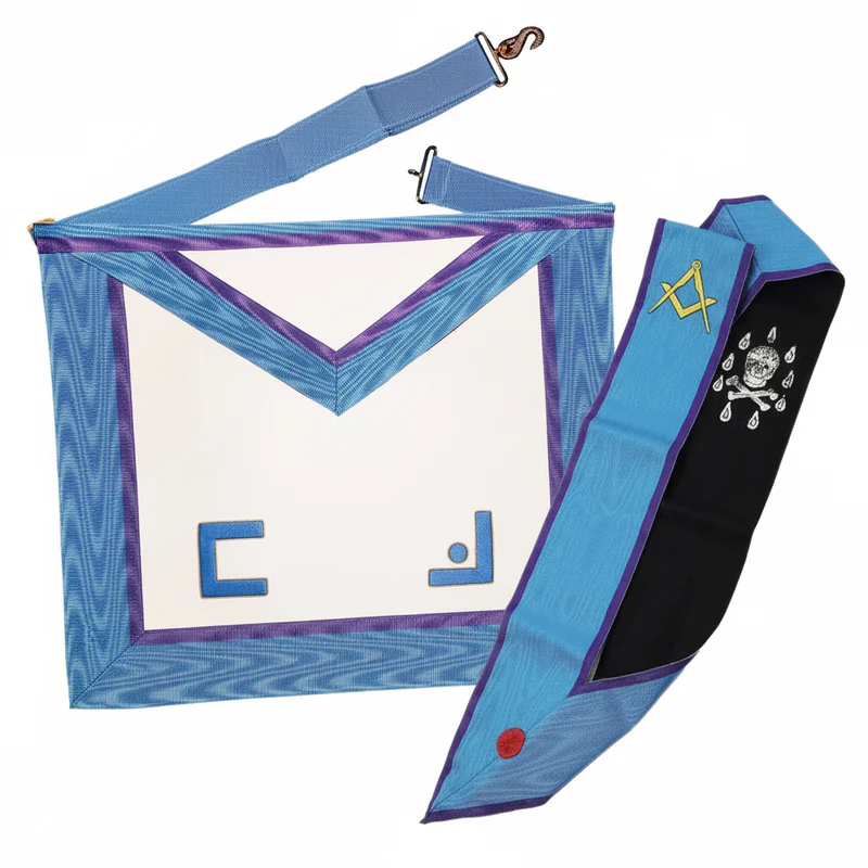 Pack Maître Tablier Alphabet Maçonnique + Cordon Memphis-Misraïm