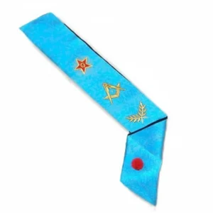 Baudrier (cordon) Maître. Rosette Équerre Compas Étoile Flamboyante Acacia - Rite Français Groussier RFG