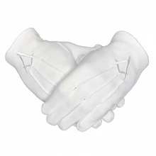 GANTS BLANCS -Equerres & Compas BLANC 3 griffes