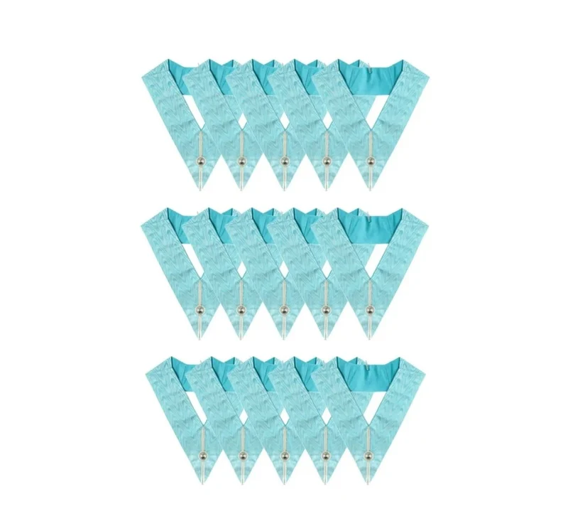 Pack 15 Sautoirs Officiers. Soie Naturelle - Rite Emulation (Traditionnel) sans Bijoux