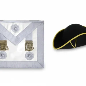 Pack Maître. Tablier 3 Rosettes/Pendeloques + Tricorne - Régime Écossais Rectifié (RER)