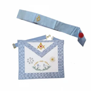 Pack Maître. Tablier Bords droits + Cordon - Rite Français Traditionnel