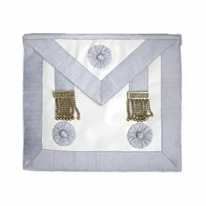 Tablier Maître. 3 Rosettes/Pendeloques. 39 x 33 cm - Régime Écossais Rectifié (RER)