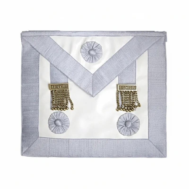 Tablier Maître. 3 Rosettes/Pendeloques. 39 x 33 cm - Régime Écossais Rectifié (RER)