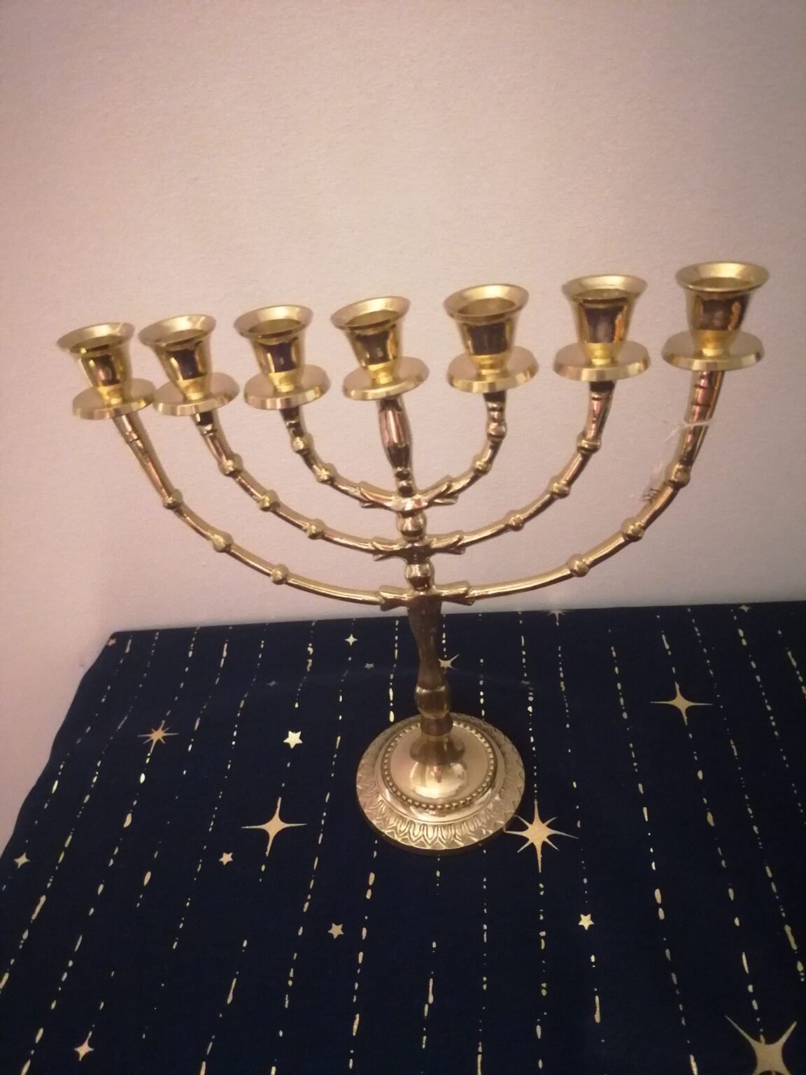 Chandelier Maçonnique 7 branches MENORAH doré