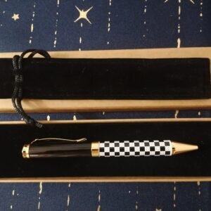 STYLO DEMI Pavé Mosaic noir doré