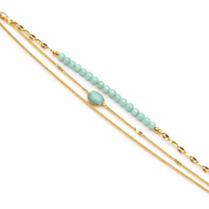 Bracelet chaîne doré pierre AMAZONITE