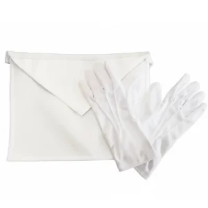 Pack Tablier Apprenti/Compagnon + 1 Paire de gants. Simili cuir - Rite de Cerneau